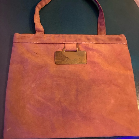 Vintage dark pink Reva Ultra Suede Shoulder Bag Clutch - Picture 2 of 9